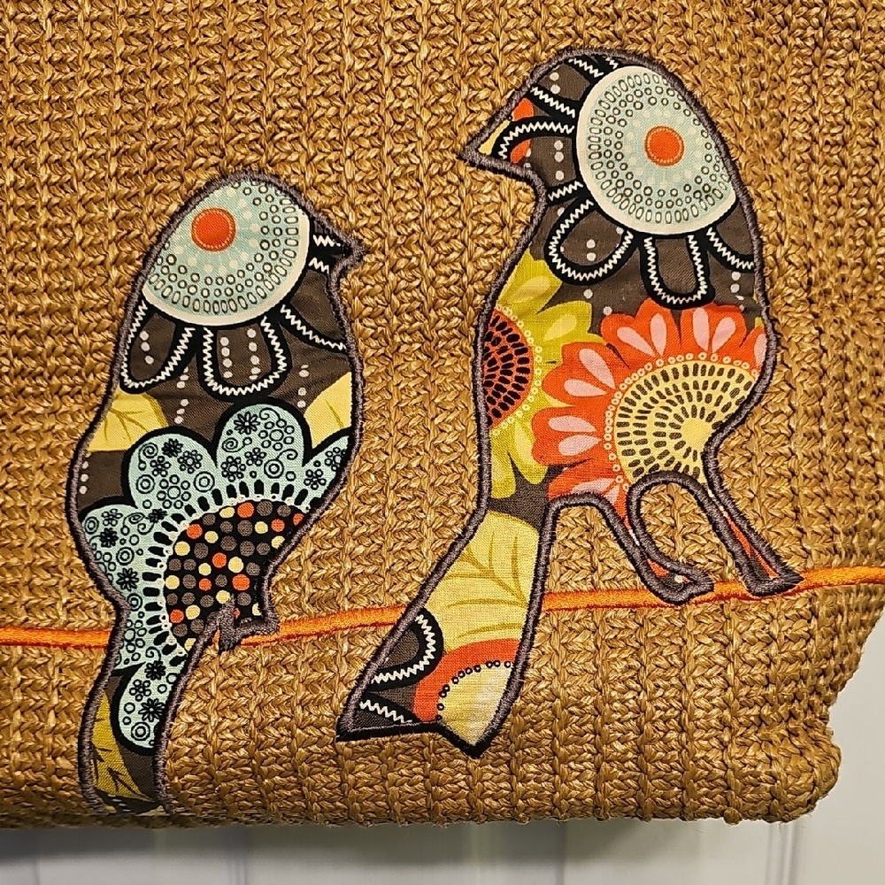 Vera Bradley Tan Artistic Bird Tote - Picture 10 of 11